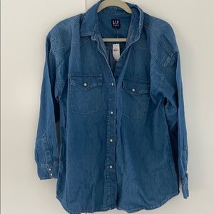 Denim Snap Button Up